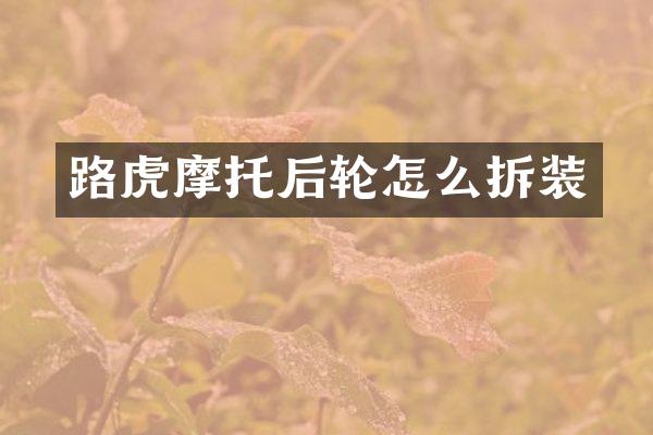 路虎摩托后轮怎么拆装