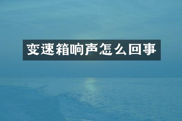 变速箱响声怎么回事