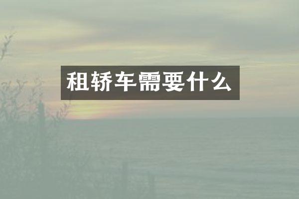 租轿车需要什么