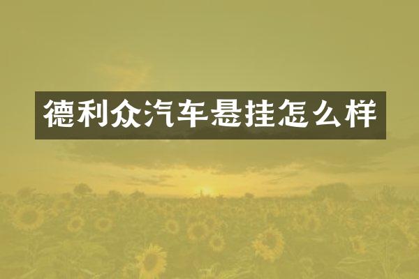 德利众汽车悬挂怎么样
