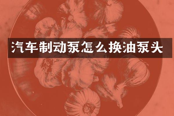 汽车制动泵怎么换油泵头