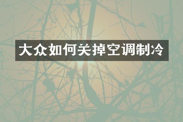 大众如何关掉空调制冷