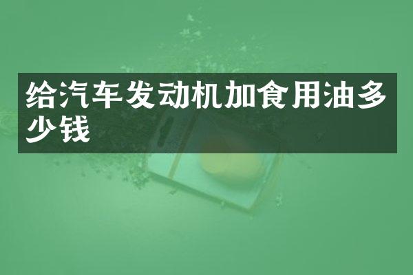 给汽车发动机加食用油多少钱
