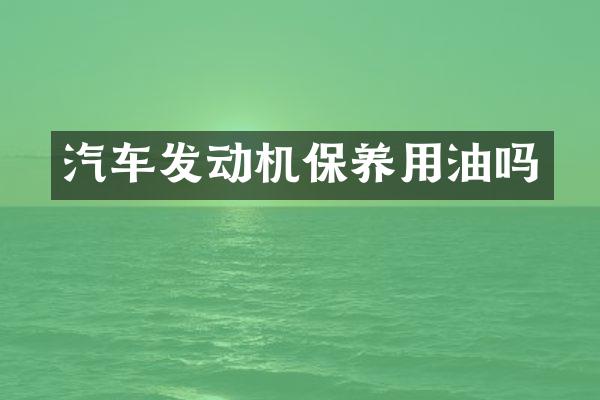 汽车发动机保养用油吗