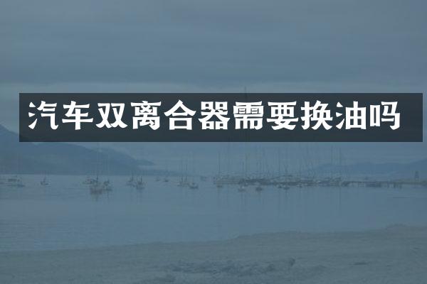 汽车双离合器需要换油吗
