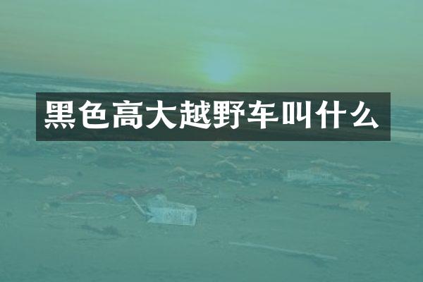 黑色高大越野车叫什么