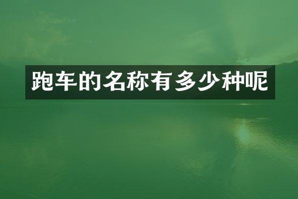 跑车的名称有多少种呢