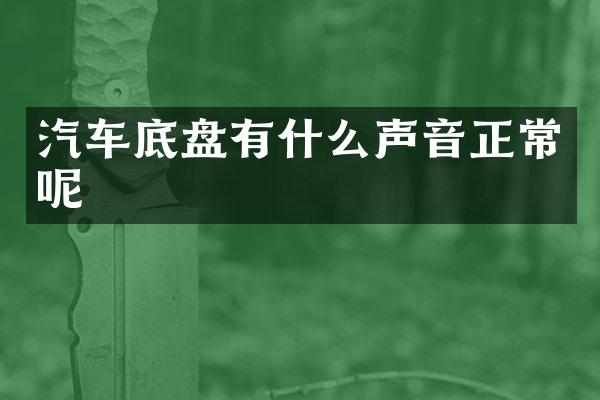 汽车底盘有什么声音正常呢