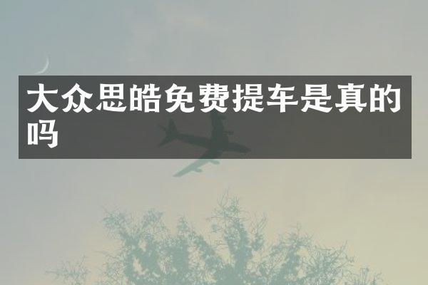 大众思皓免费提车是真的吗