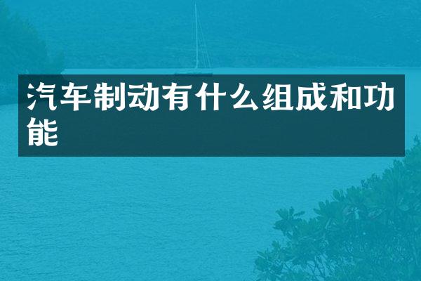 汽车制动有什么组成和功能