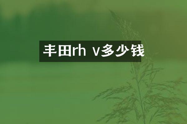 丰田rh v多少钱