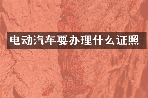 电动汽车要办理什么证照