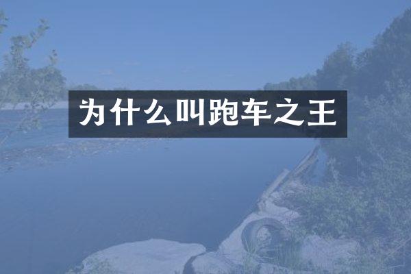 为什么叫跑车之王