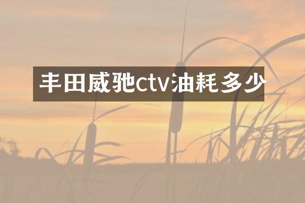 丰田威驰ctv油耗多少