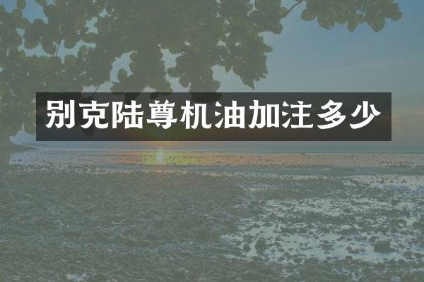 别克陆尊机油加注多少