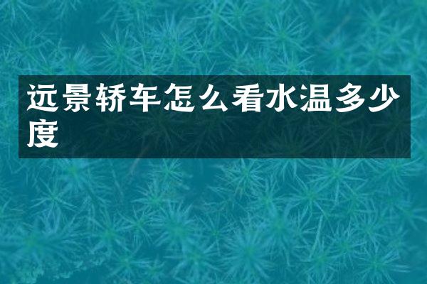 远景轿车怎么看水温多少度