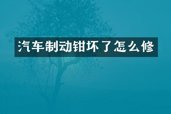 汽车制动钳坏了怎么修