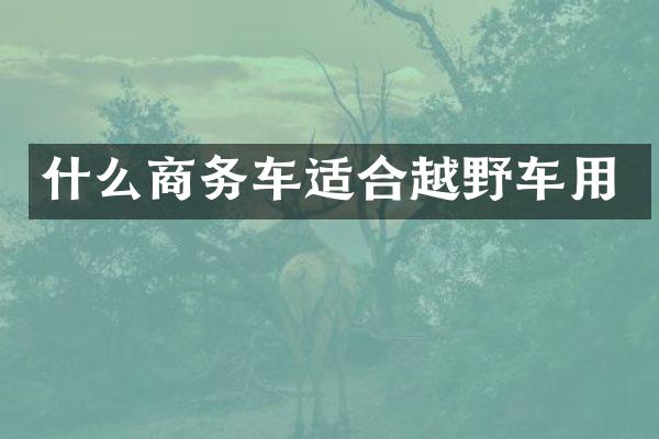 什么商务车适合越野车用