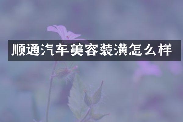 顺通汽车美容装潢怎么样