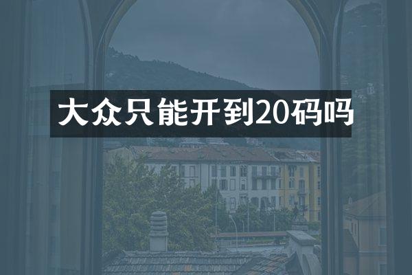 大众只能开到20码吗