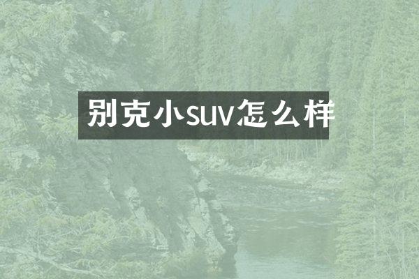 别克小suv怎么样