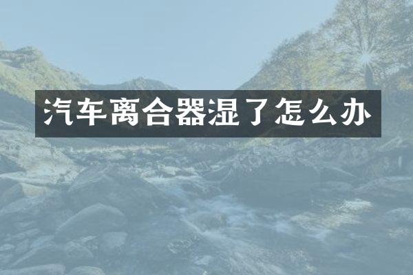 汽车离合器湿了怎么办