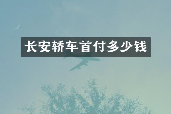长安轿车首付多少钱