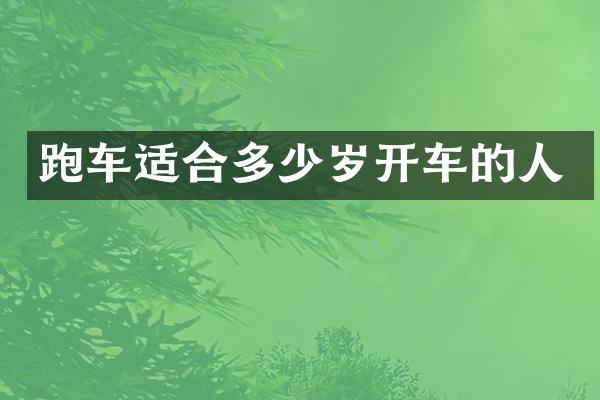 跑车适合开车的人