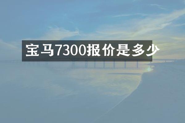 宝马7300报价是多少