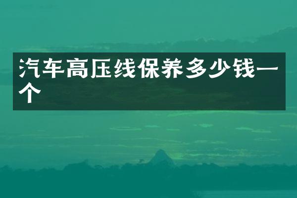汽车高压线保养多少钱一个