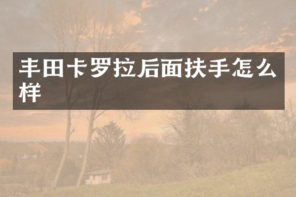丰田卡罗拉后面扶手怎么样