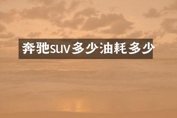 奔驰suv多少油耗多少