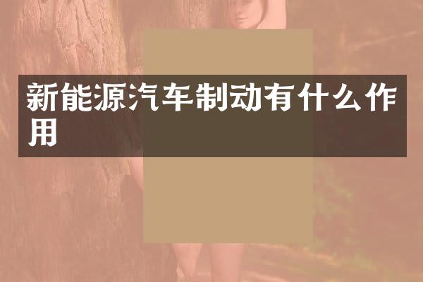 新能源汽车制动有什么作用