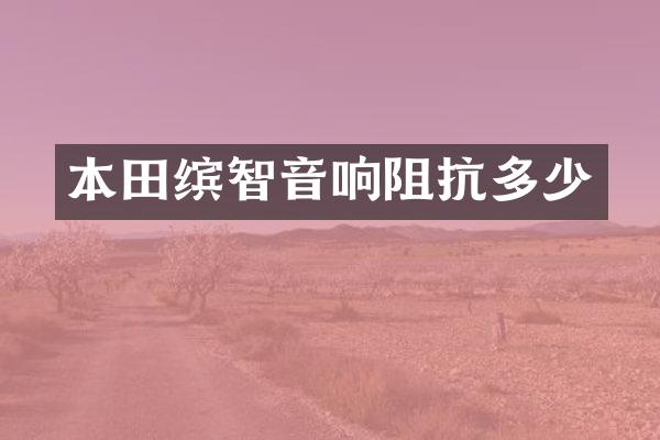 本田缤智音响阻抗多少