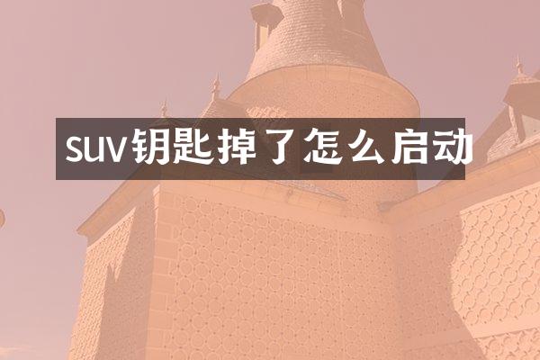suv钥匙掉了怎么启动