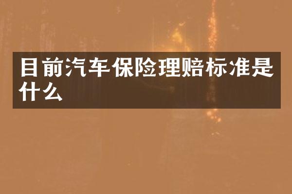 目前汽车保险理赔标准是什么