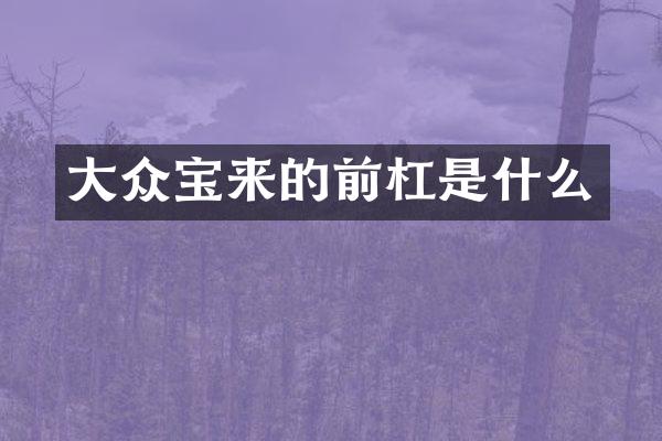 大众宝来的前杠是什么