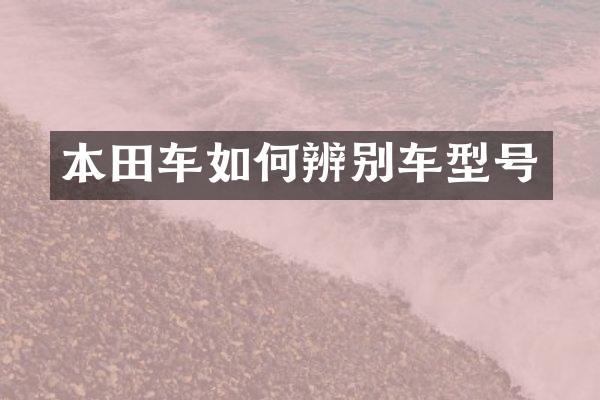 本田车如何辨别车型号
