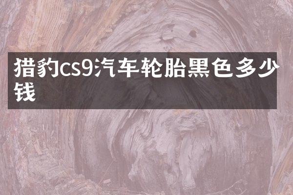 猎豹cs9汽车轮胎黑色多少钱