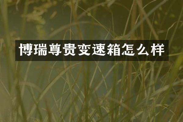 博瑞尊贵变速箱怎么样