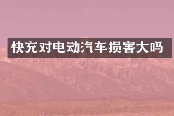快充对电动汽车损害大吗