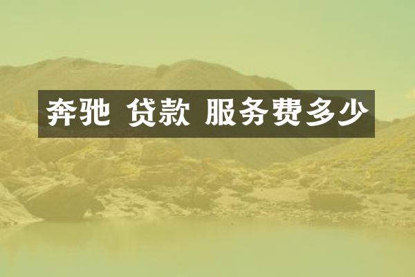 奔驰 贷款 服务费多少
