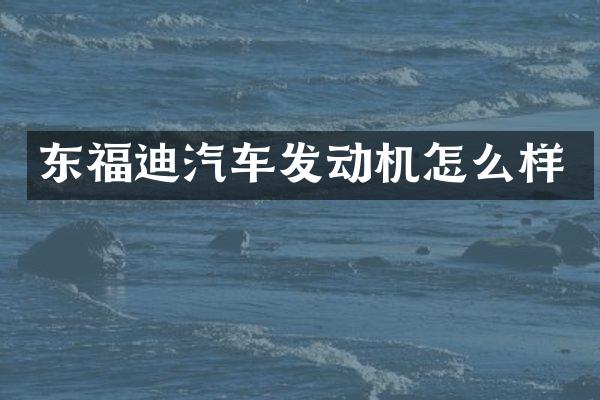 东福迪汽车发动机怎么样