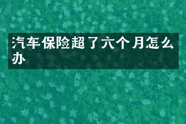 汽车保险超了六个月怎么办