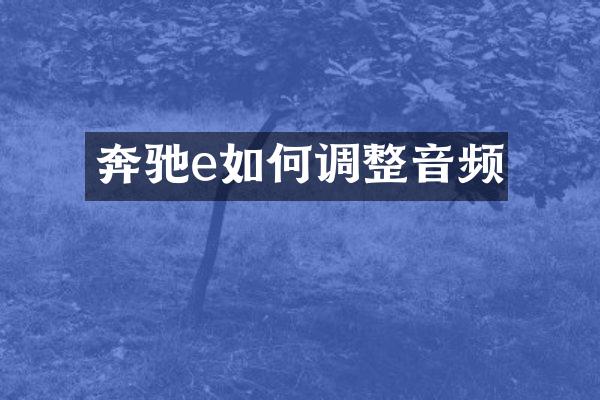 奔驰e如何调整音频