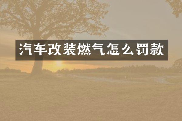 汽车改装燃气怎么罚款