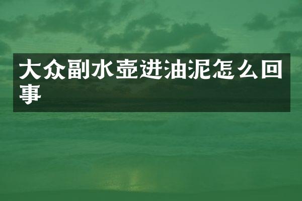大众副水壶进油泥怎么回事