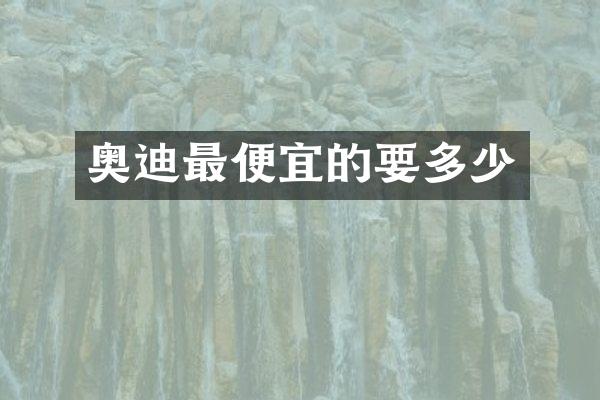 奥迪的要多少