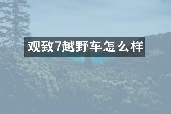 观致7越野车怎么样
