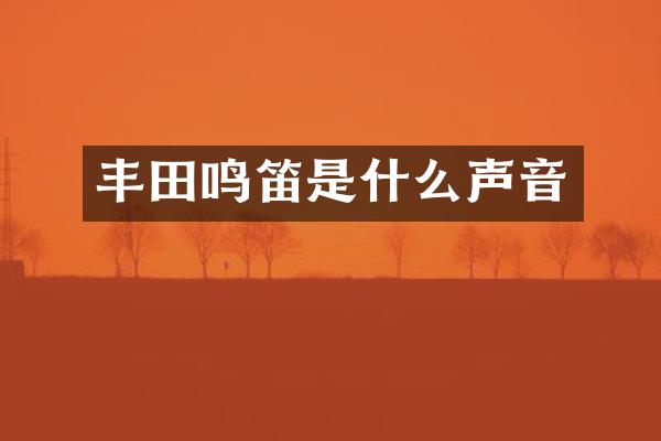 丰田鸣笛是什么声音